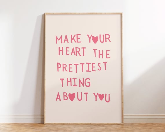 Minimalist Heart Quote Art Print, Love Decor
