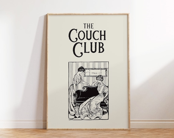 The Couch Club Vintage Women Relaxing Cozy Living Room Poster
