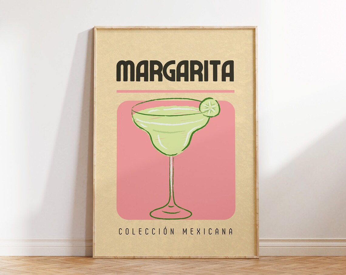 Margarita Colección Mexicana Vintage Cocktail Bar Art Poster
