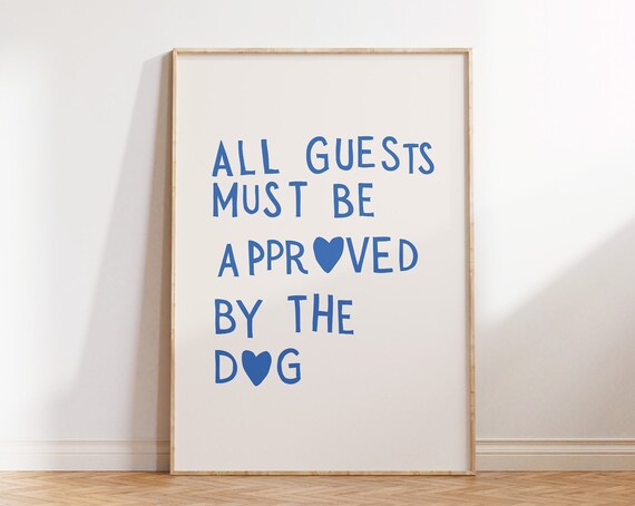 Funny Dog Print Minimalist Heart Decor Dog Owner Gift Puppy Poster Trendy Dog Wall Art Cute Heart Typography Poster 1 Print