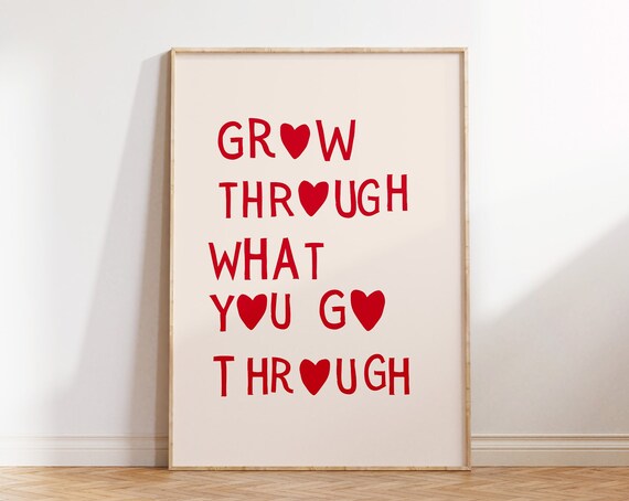 Motivational Quote Print Minimalist Heart Poster Trendy Living Room Decor Cute Quote Aesthetic Apartment Wall Art 1 Print