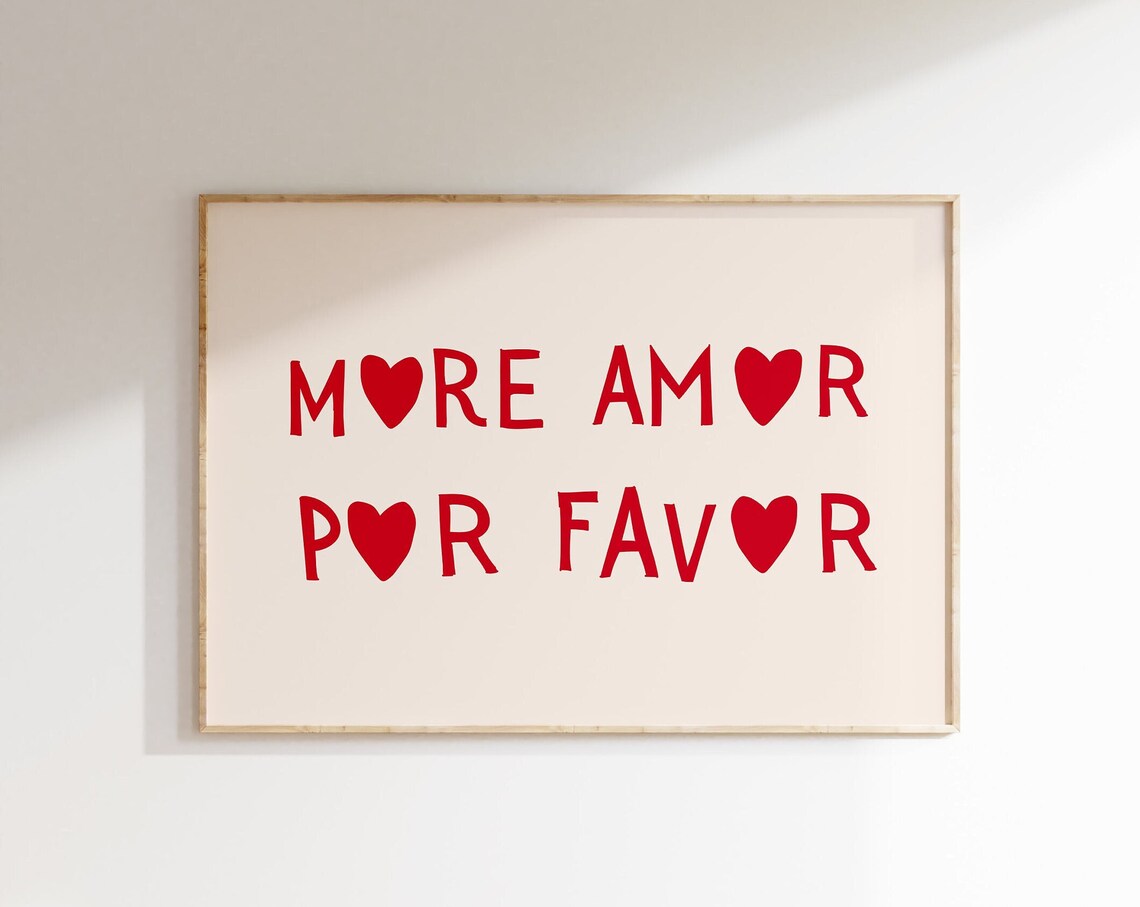 More Amor Por Favor Minimalist Heart Poster - Image 2