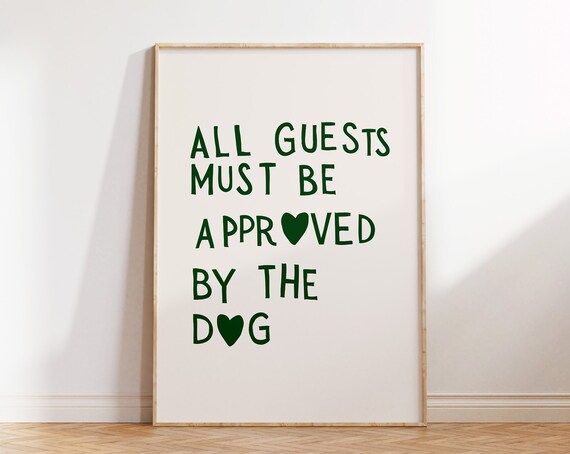 Funny Dog Print Minimalist Heart Decor Dog Owner Gift Puppy Poster Trendy Dog Wall Art Cute Heart Typography Poster 1 Print