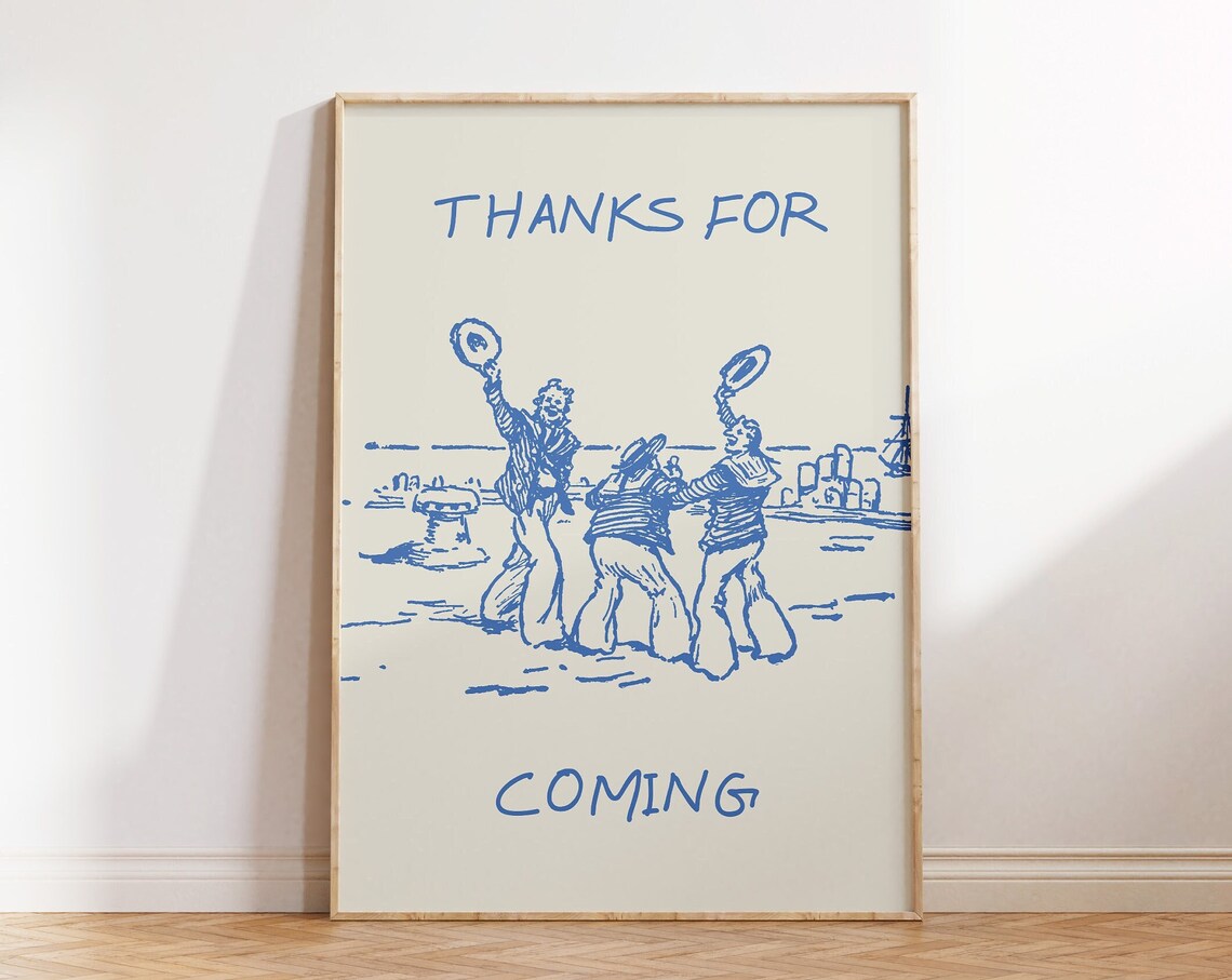 Thanks For Coming Cute Beachy Quote Poster