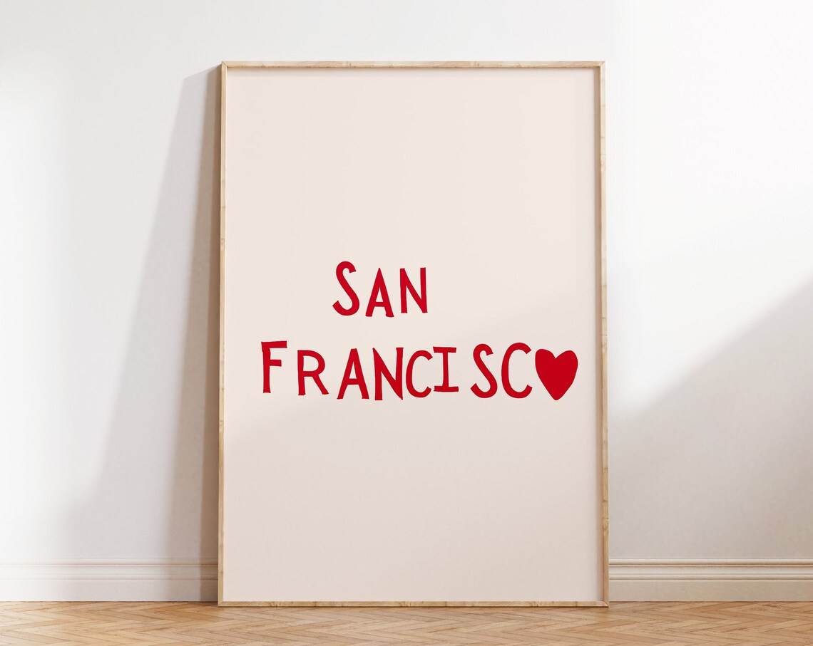 San Francisco Minimalist Heart Art Print