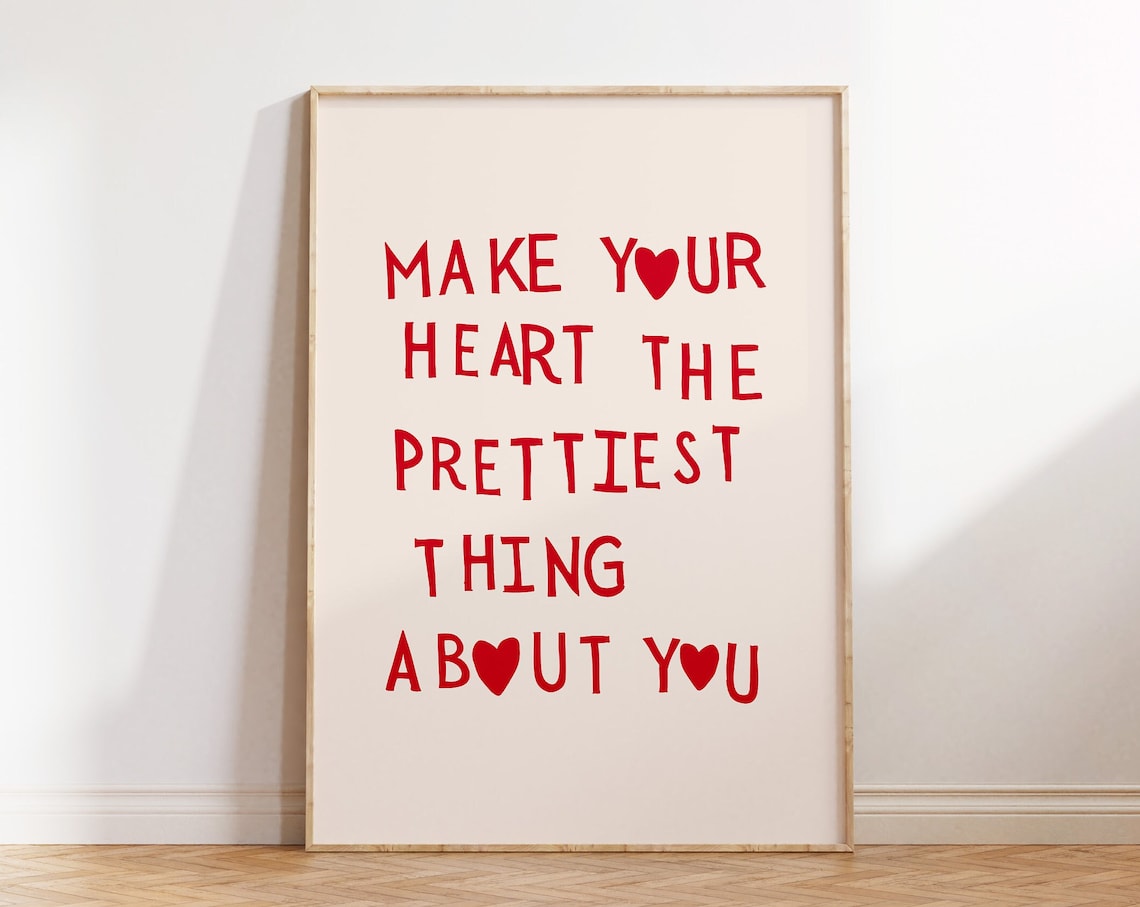 Heart Quote Print, Minimalist Love Wall Art