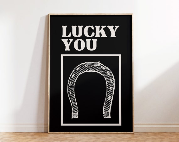 Western Print Horseshoe Poster Retro Western Wall Art Wild West Print Black Retro Home Decor Cowboy Art Print 1 Print