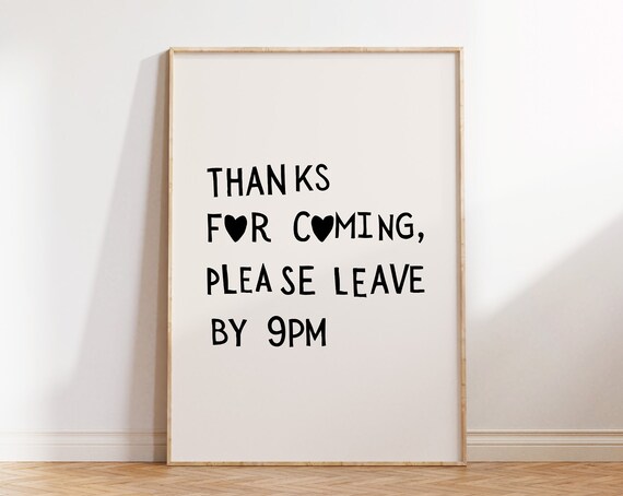 Minimalist Heart Print Funny Goodbye Print Aesthetic Home Decor Cute Modern Wall Art Trendy Quote Art Print Black 1 Print