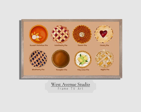Eight Thanksgiving Pies Sweet Potato Pecan Key Lime Cute Dessert Poster