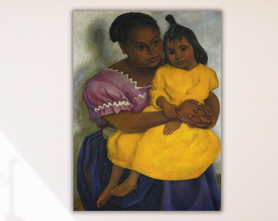 Rivera Artwork Poster Mother And Child By Diego Rivera Wall Art Print Decor For Home Office Decoration Poster Ready To Hang