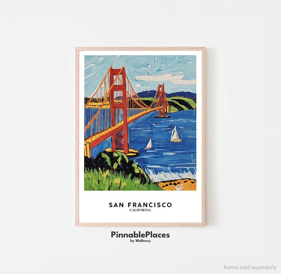 Golden Gate Bridge Expressionist Bold Painted San Francisco Poster