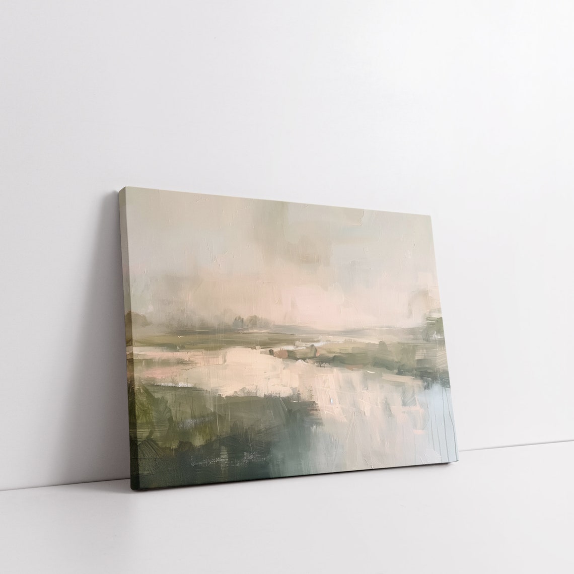 Abstract Muted Marsh Lake in Soft Neutral Tones Landscape Poster - Image 8