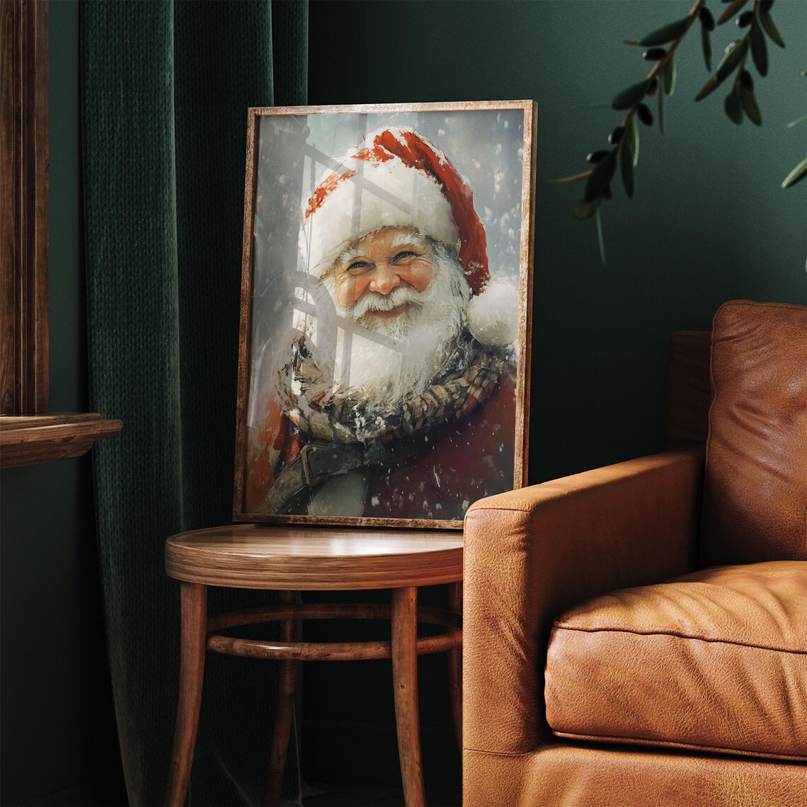 Vintage Christmas Santa Claus Print Santa Claus Oil Painting Christmas Wall Decor Festive Wall Art Xmas Holiday Prints - Image 7
