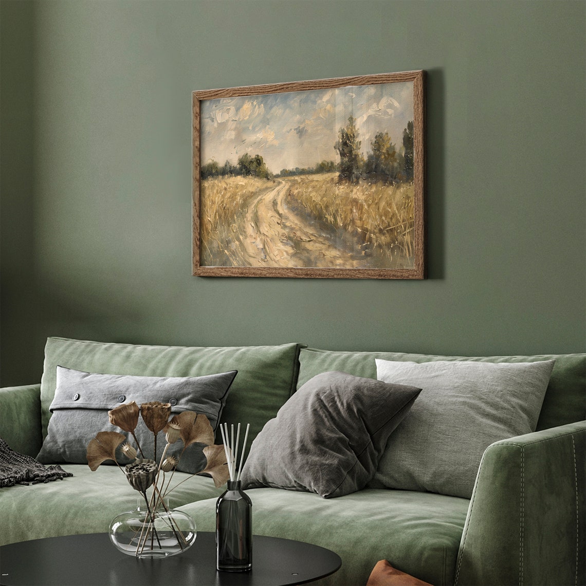 Impressionist Golden Wheat Field Poster Summer Country Path Painting - Image 4