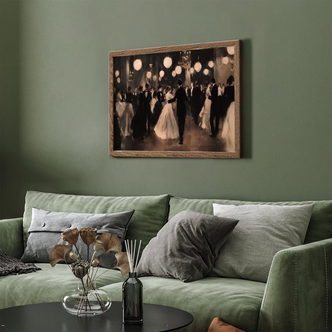 Vintage Ballroom Dance Scene Couples Waltzing Evening Poster - Image 2