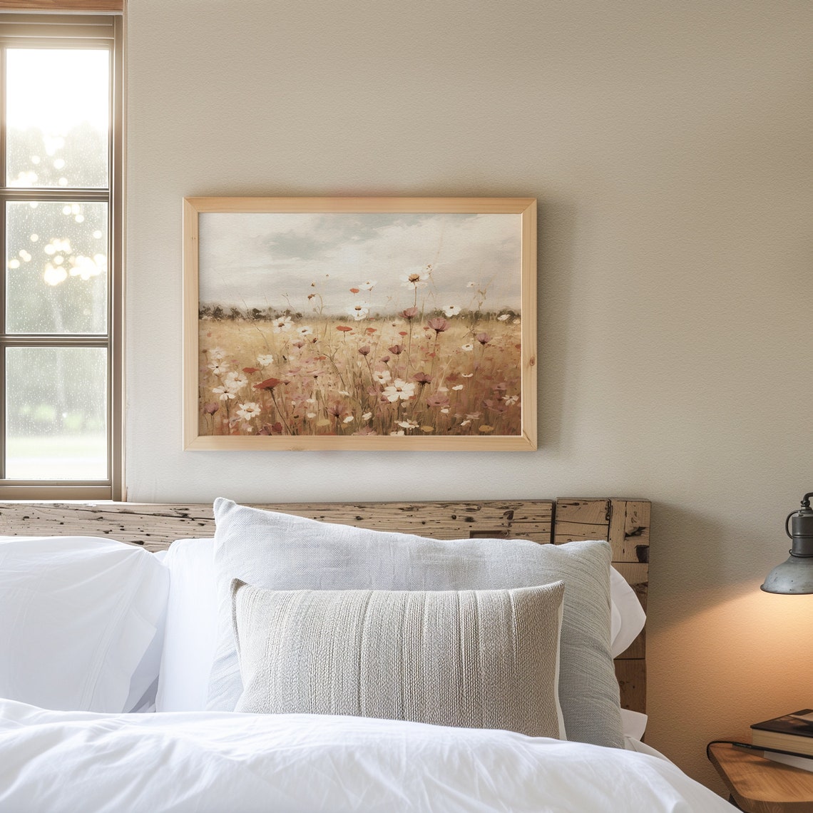 Vintage Floral Spring Print Landscape Flower Meadow Oil Painting Wildflower Field Country Farmhouse Wall Art - Image 8