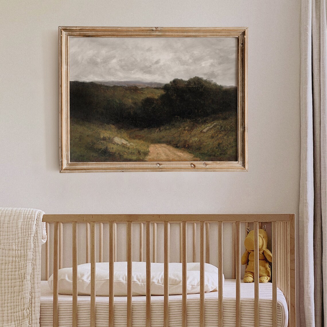 Dark Country Road Moody Vintage Landscape Oil Painting Poster - Image 5
