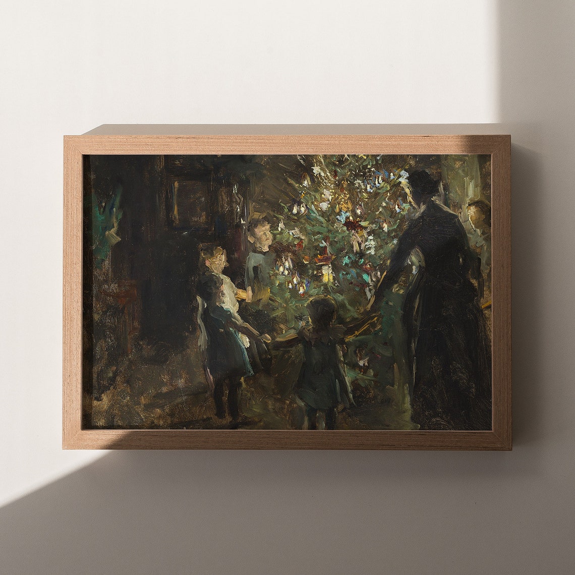 Family Gathered Around a Candlelit Christmas Tree Vintage Poster - Image 7