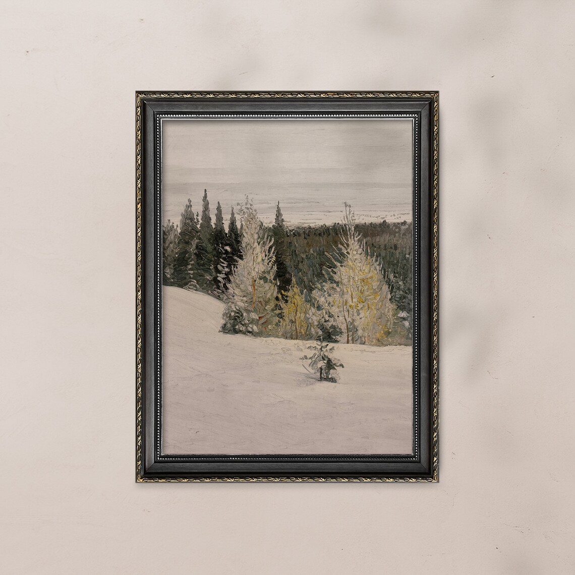 Snowy Evergreen Forest Trees Winter Woodland Landscape Poster - Image 8