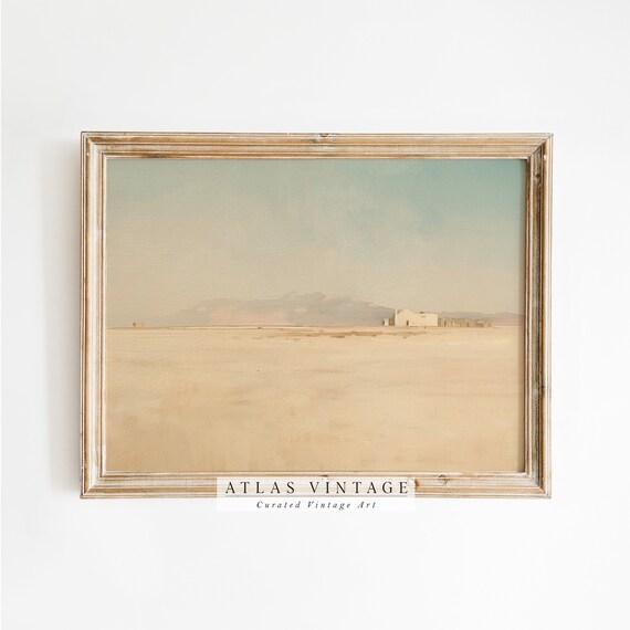 Neutral Desert Homestead Landscape Muted Warm Minimalist Frame TV Print