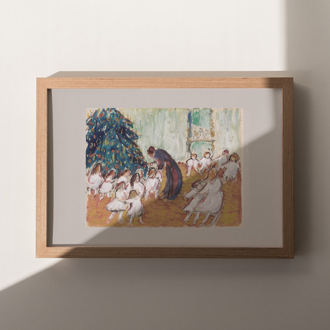 Children Around Christmas Tree Impressionist Holiday Scene Poster - Image 6