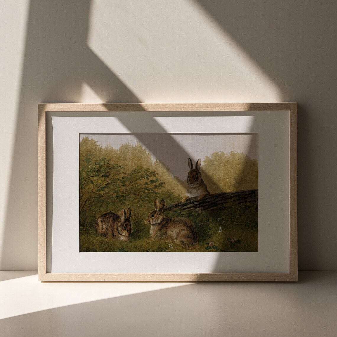 Vintage Woodland Rabbit Painting Antique Easter Bunny Family Art Poster - Image 7