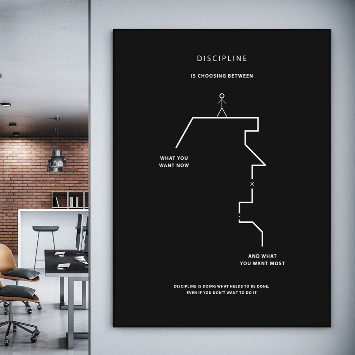 Entrepreneur Discipline Motivational Office Quote Art Print