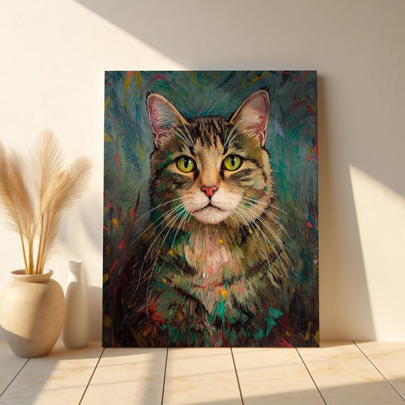 Cat Portrait Modern Wall Art Print