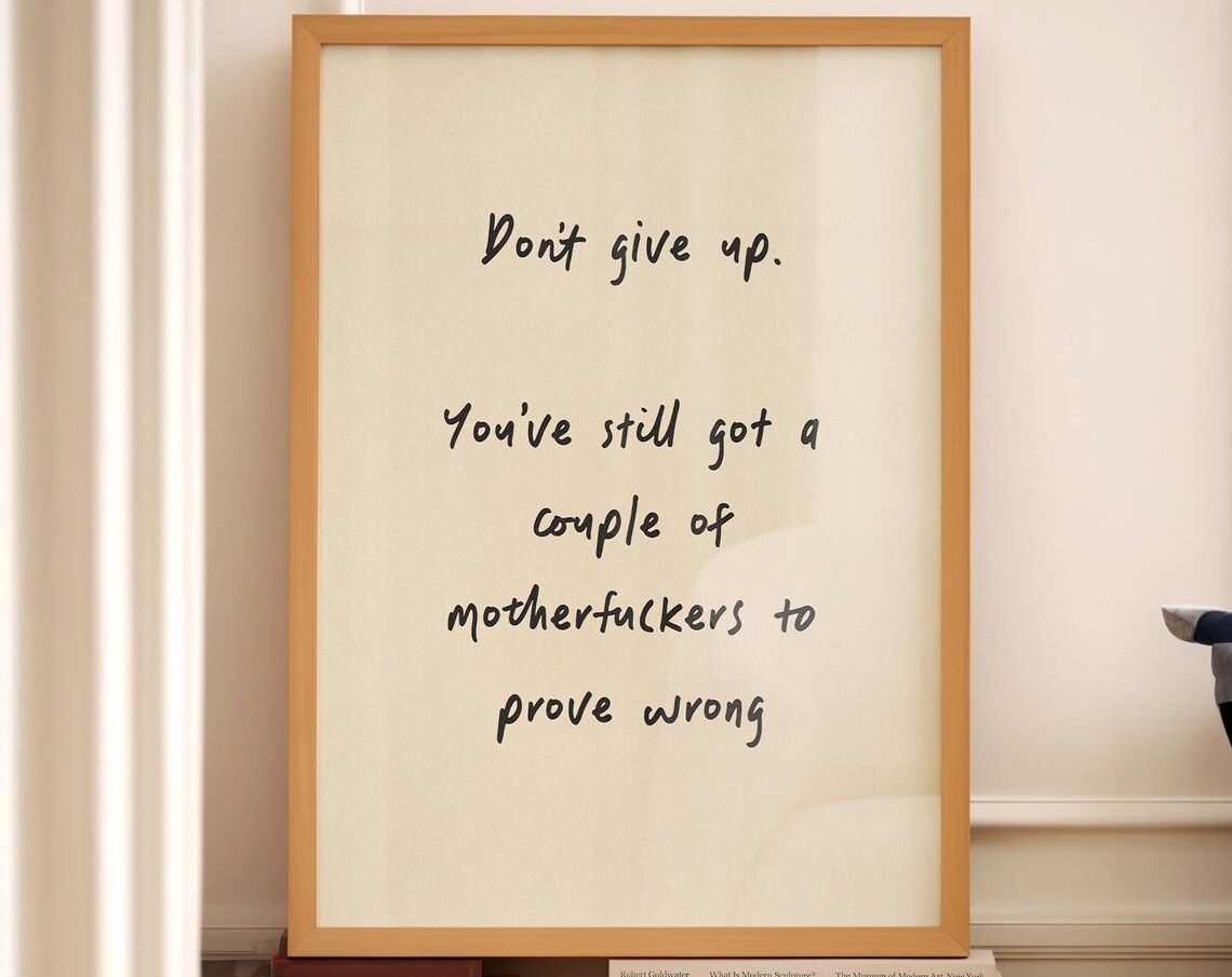 Don't Give Up Motivational Wall Art Print - Image 3