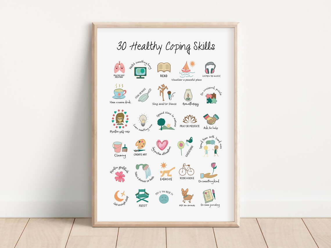 Healthy Coping Skills Psychology Art Print - Image 3