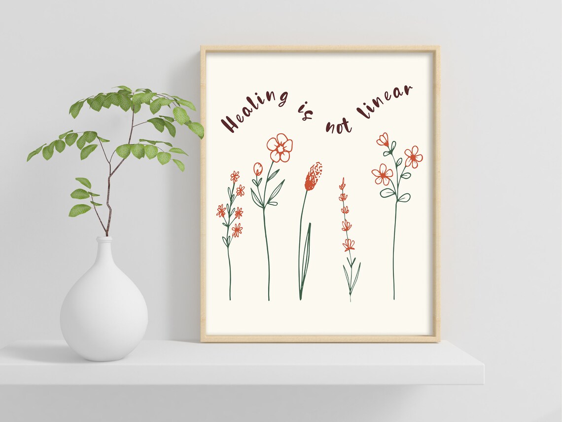 Healing Is Not Linear Self Help Art Print - Image 2