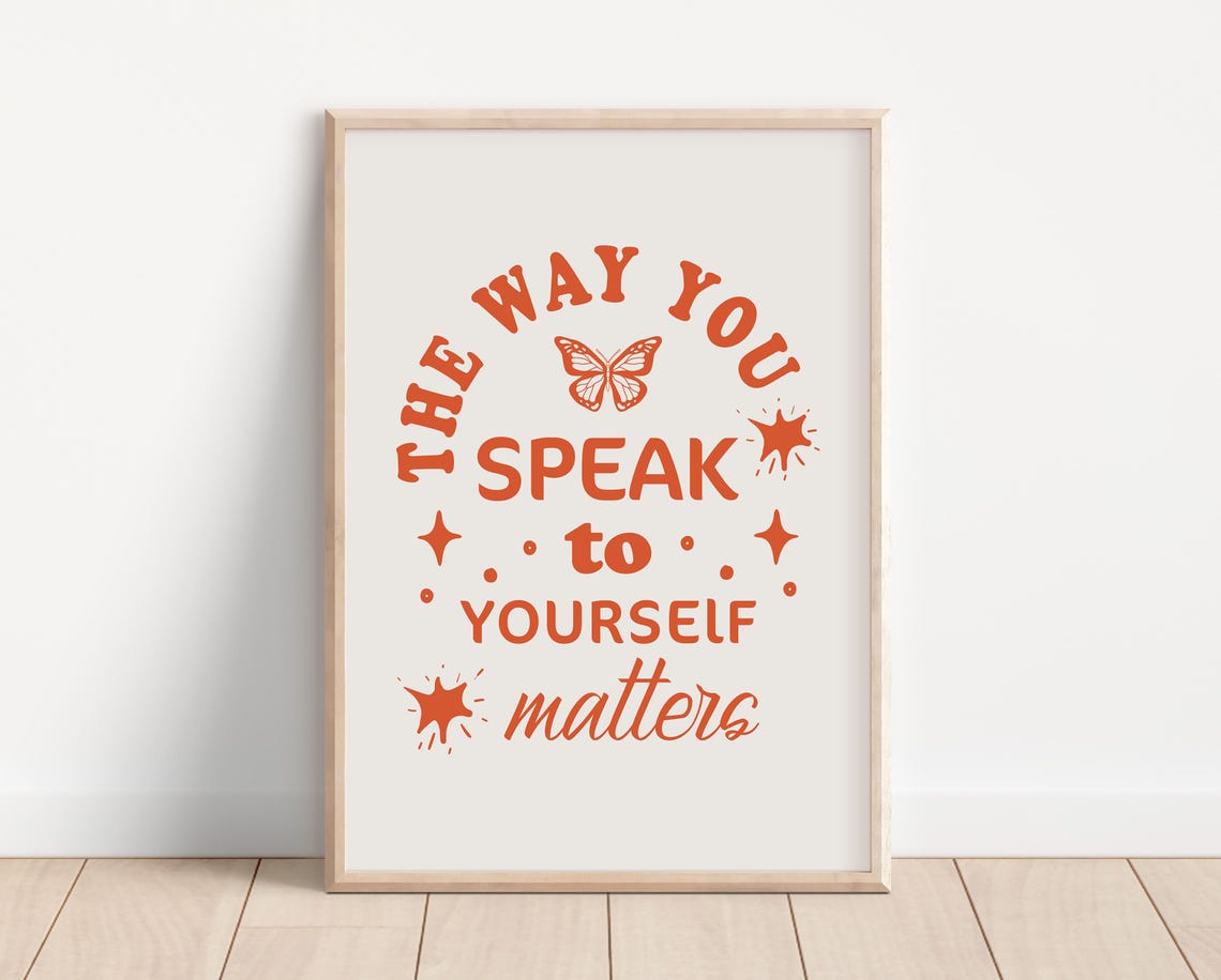 The Way You Speak To Yourself Matters Retro Butterfly Poster - Image 3