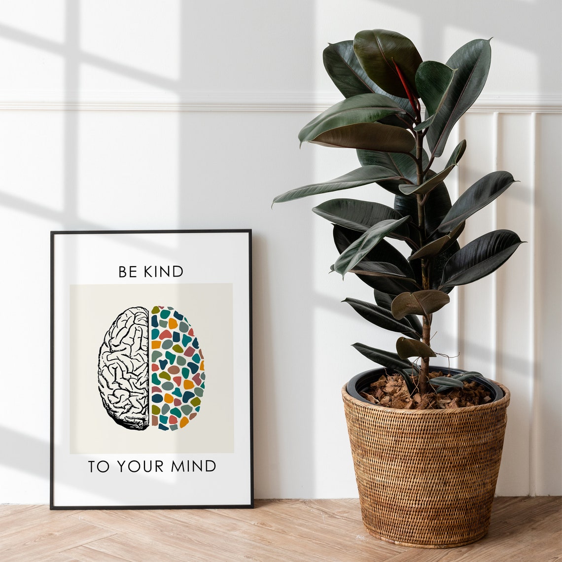 Mental Health Poster Be Kind To Your Mind School Psychologist Calm Classroom Therapy Office Decor Psychology Brain - Image 2