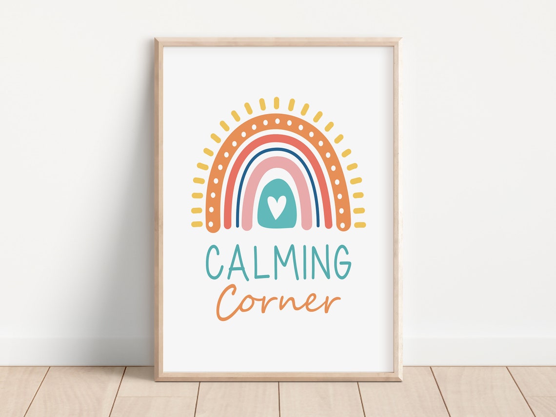 Calming Corner Rainbow Calm Down Corner Kids Classroom Poster