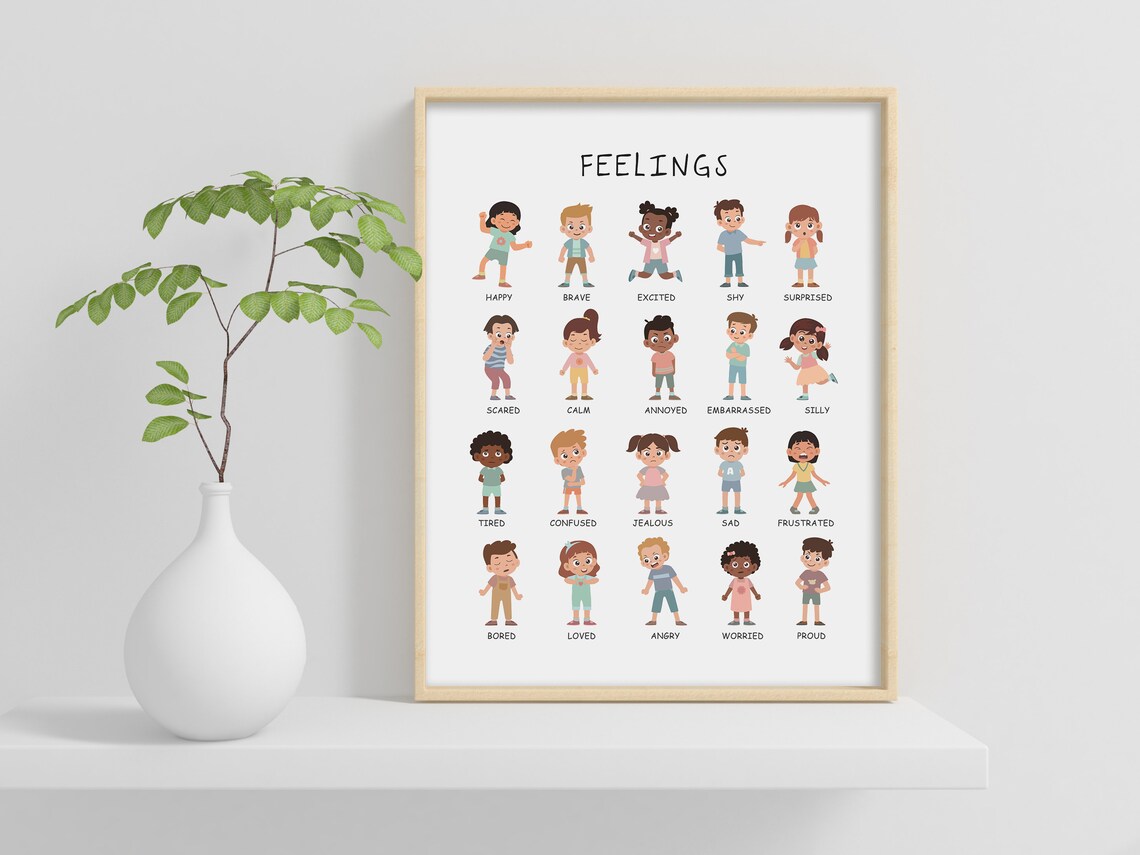 Calming Techniques And Feelings Art Print, Kids Decor