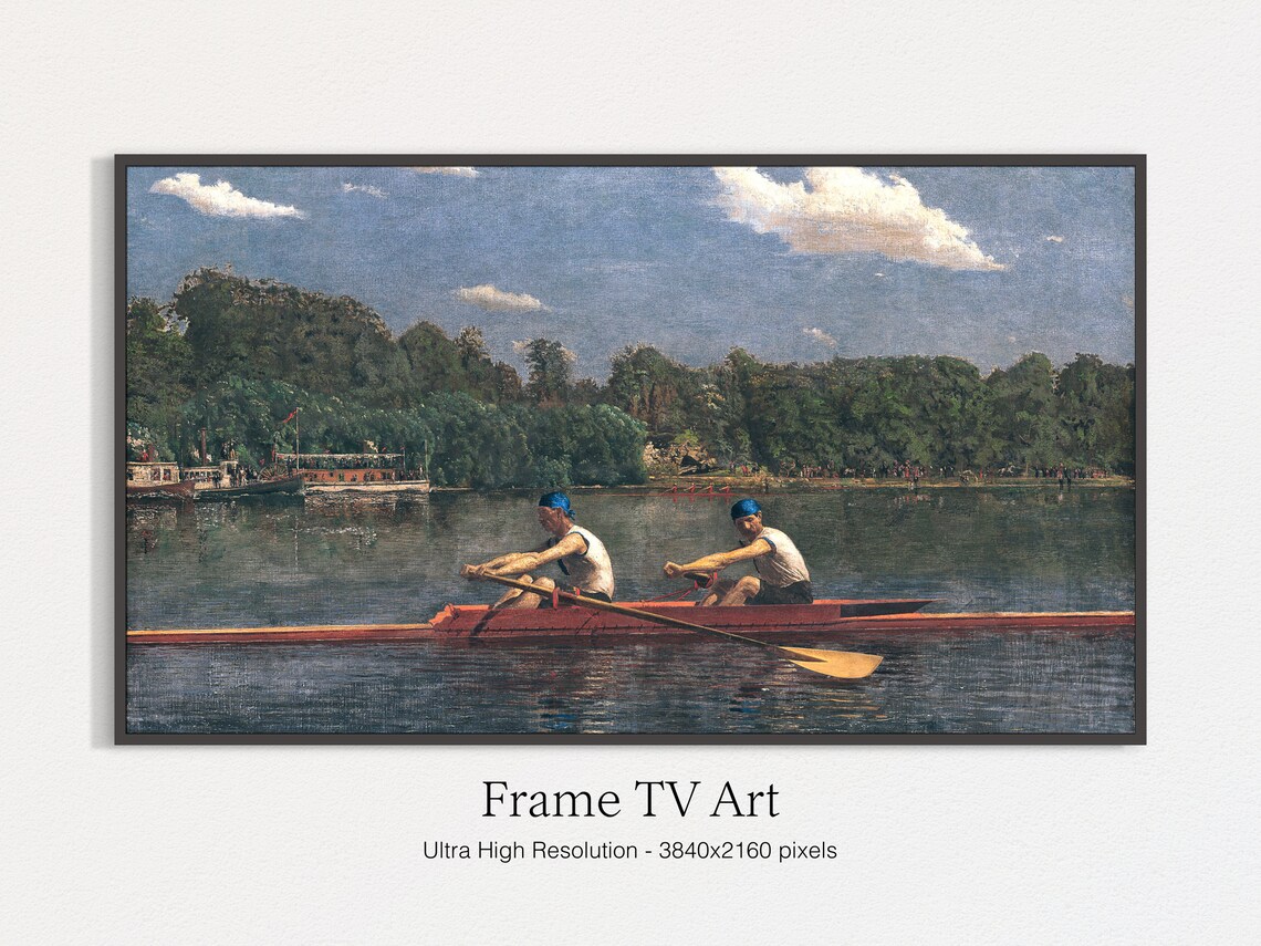 Classic Kayaking Painting, Frame TV Art