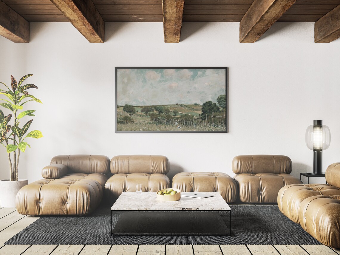 Vintage Landscape Painting, Abstract Modern - Image 4