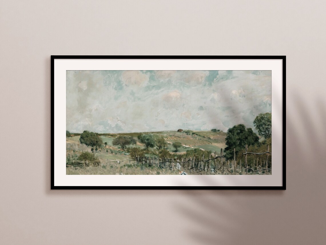 Vintage Landscape Painting, Abstract Modern - Image 2
