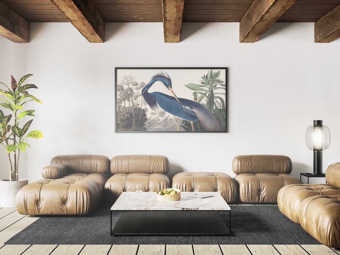 Blue Heron Vintage Art Print for Frame TV - Image 2