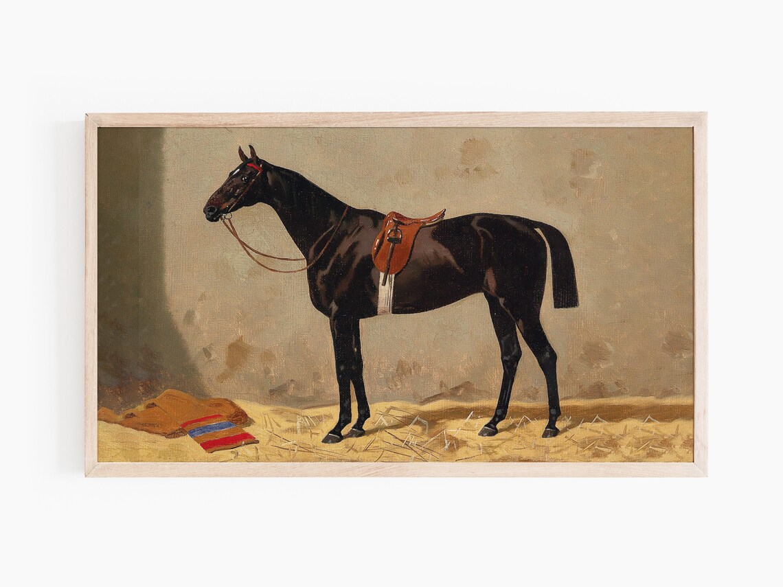 Vintage Horse Painting Art Print, Horses & Farm - Image 3