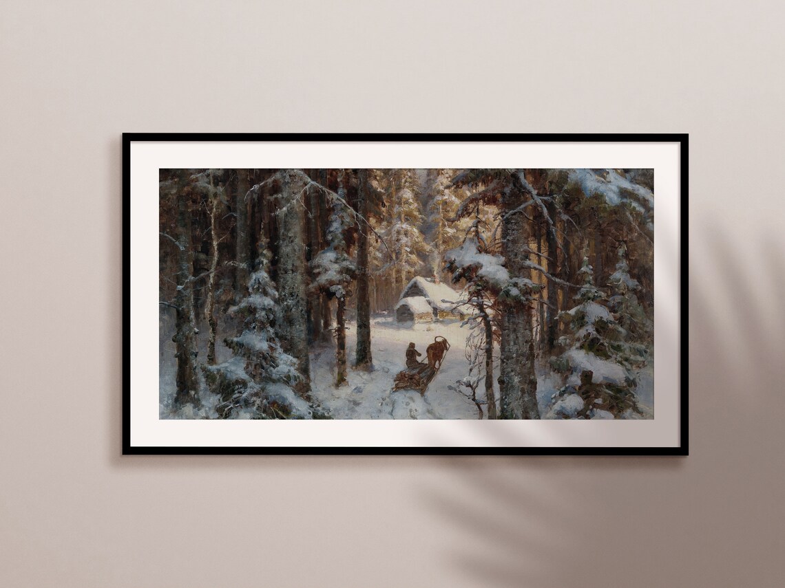 Vintage Winter Landscape Art Print, TV Art - Image 2