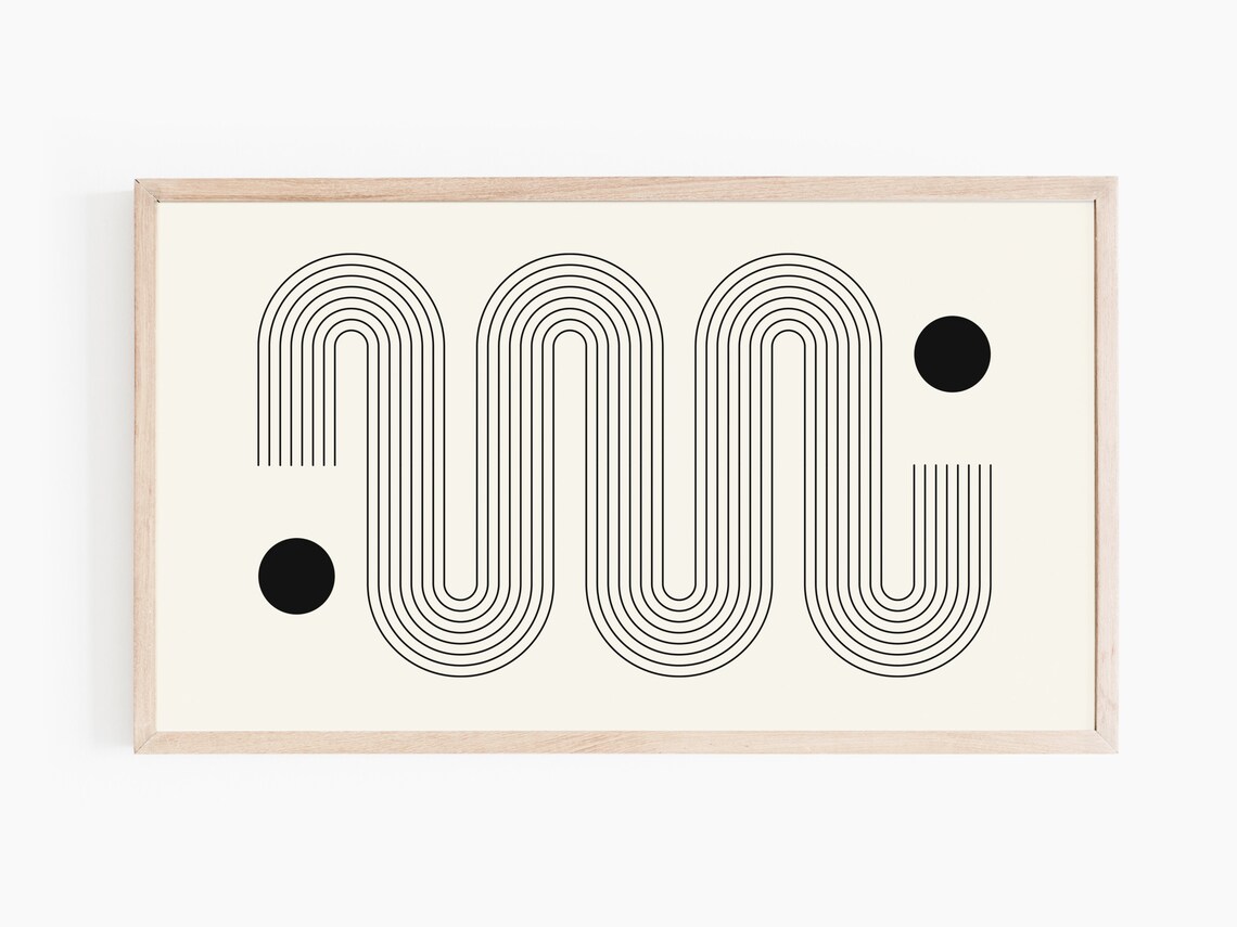 Black And White Abstract Graphic Piece, Modern Art - Image 2