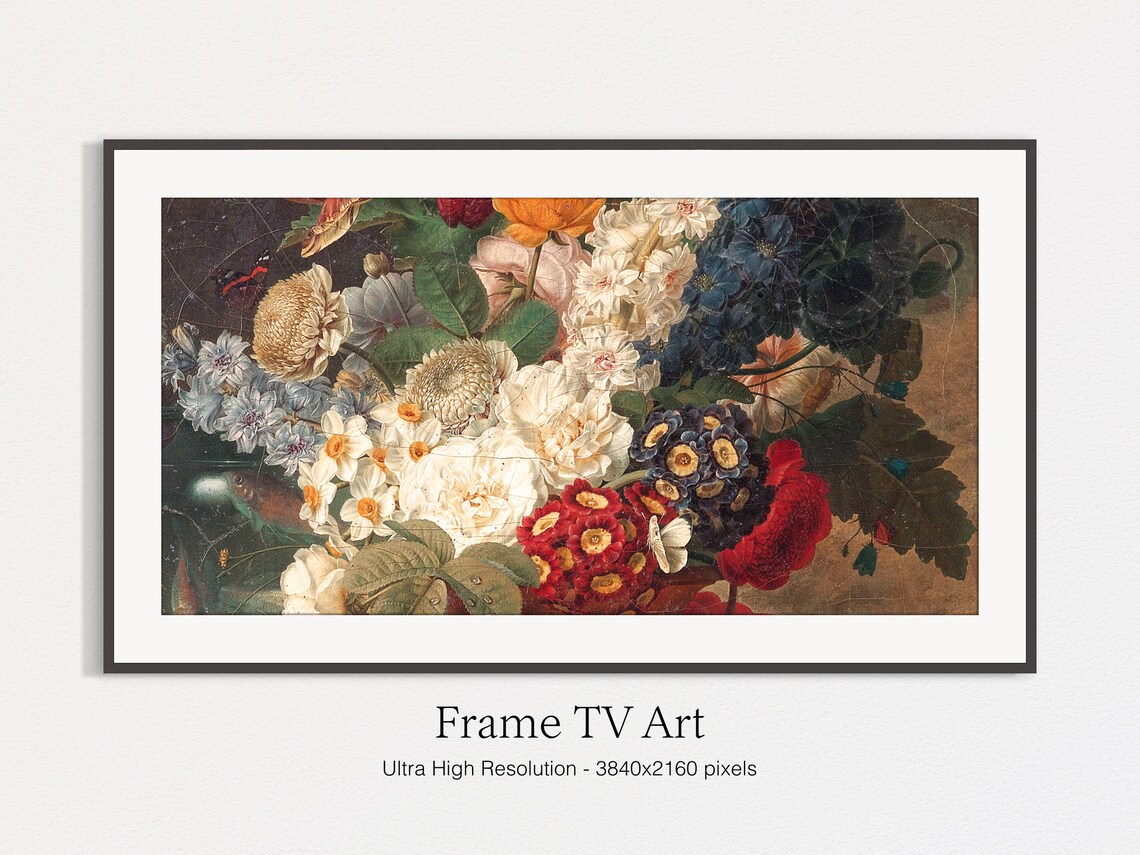 Spring Flowers Bouquet Classic Oil Art Print - Image 4