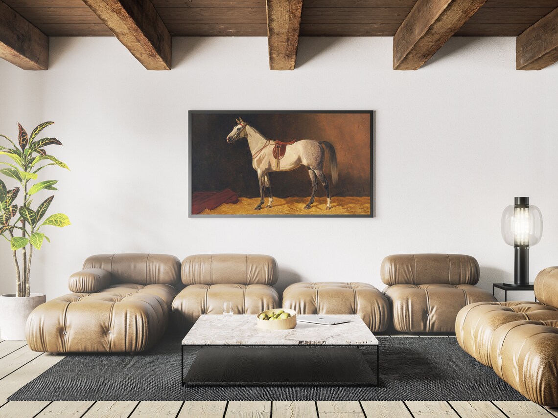 Vintage Horse Painting Art Print, Frame TV - Image 3