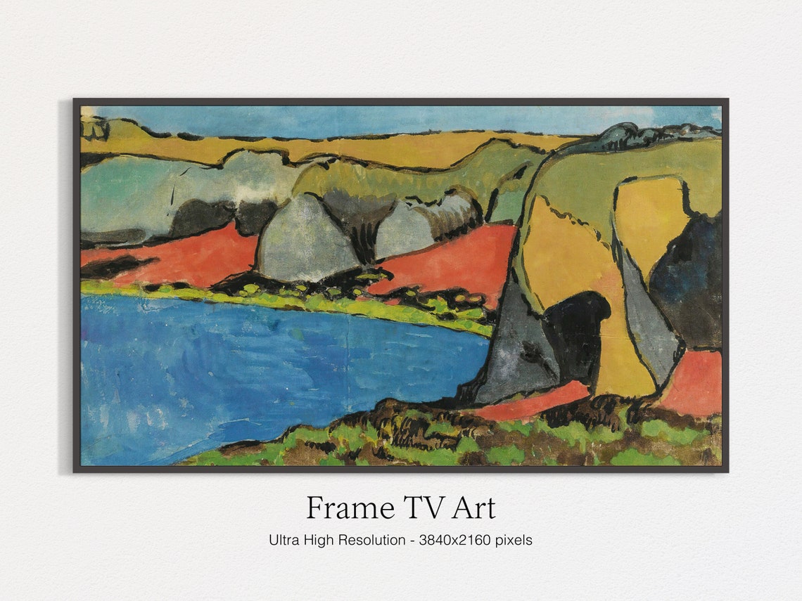 Fauvist Abstract Landscape Bold Colorful Cliffs Coastal Art Poster
