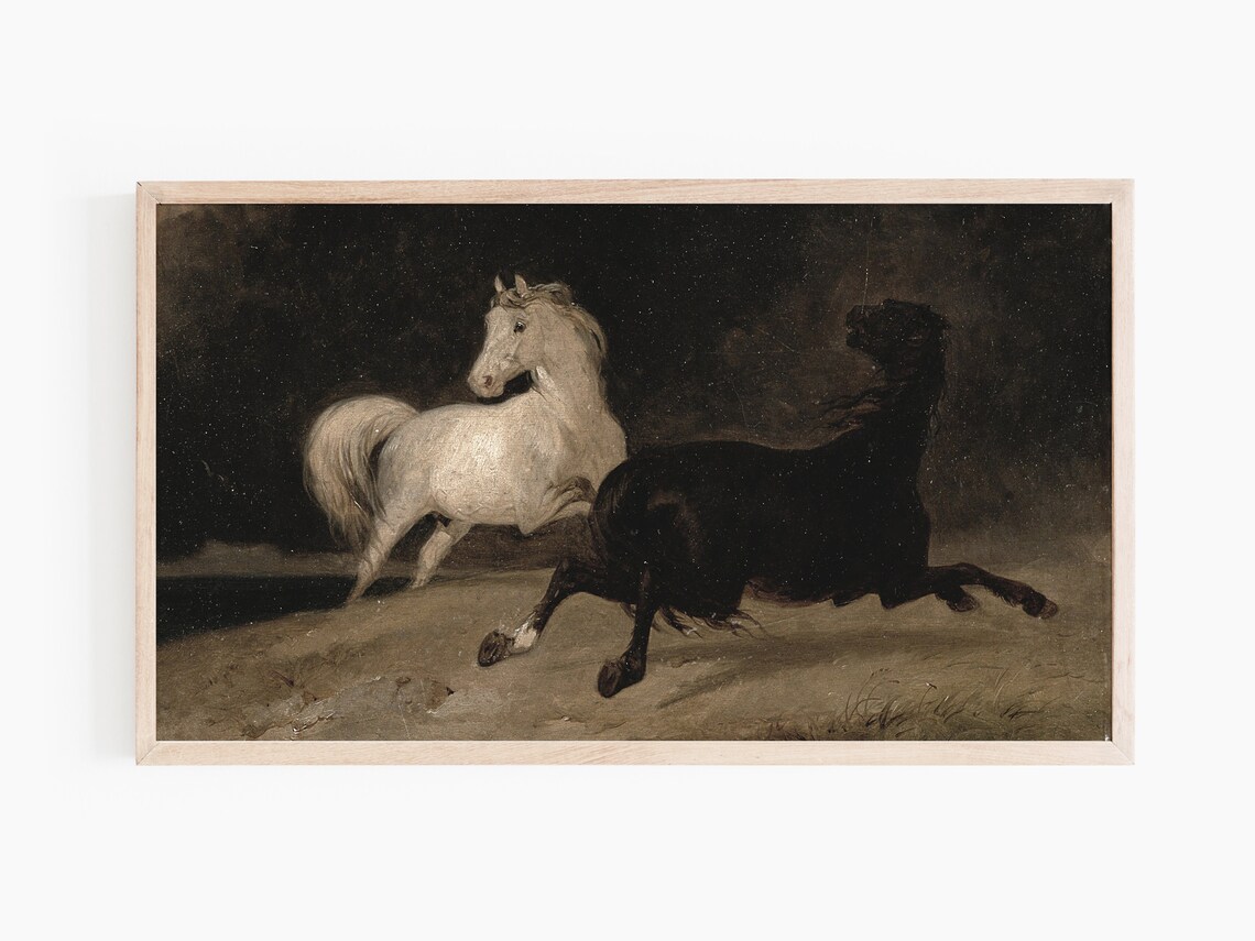 Classic Horses Painting, Farmhouse Art Print - Image 2