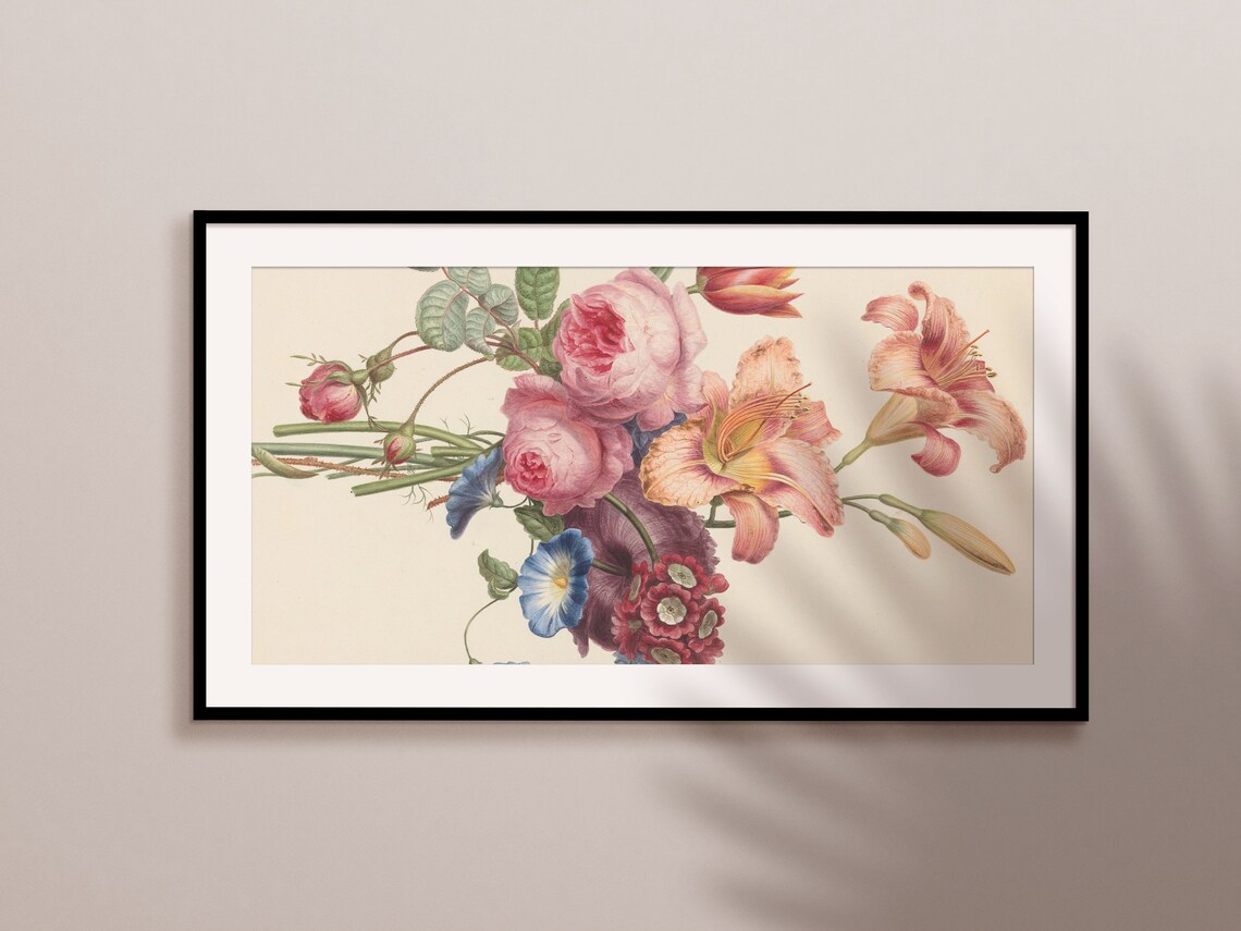 Spring Flowers Still Life, Vintage Roses Art Print - Image 3