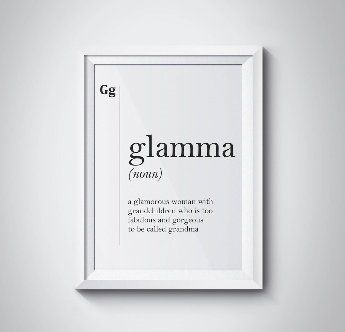 Glamma Funny Definition Glamorous Grandma Gift Minimalist Art Poster