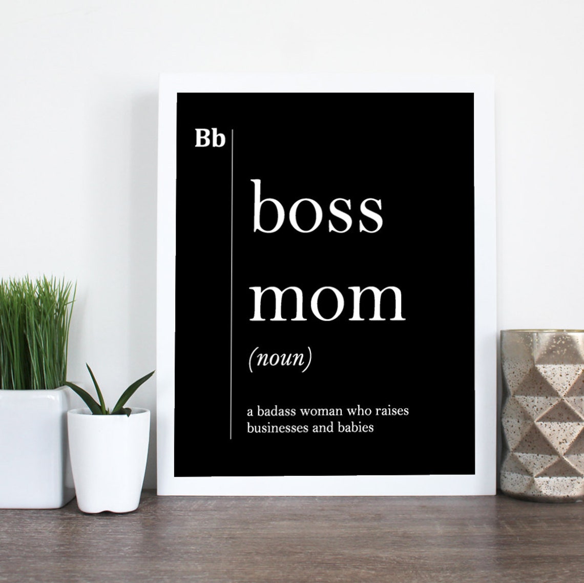 Boss Mom Dictionary Definition Bold Black Working Mother Poster - Image 2