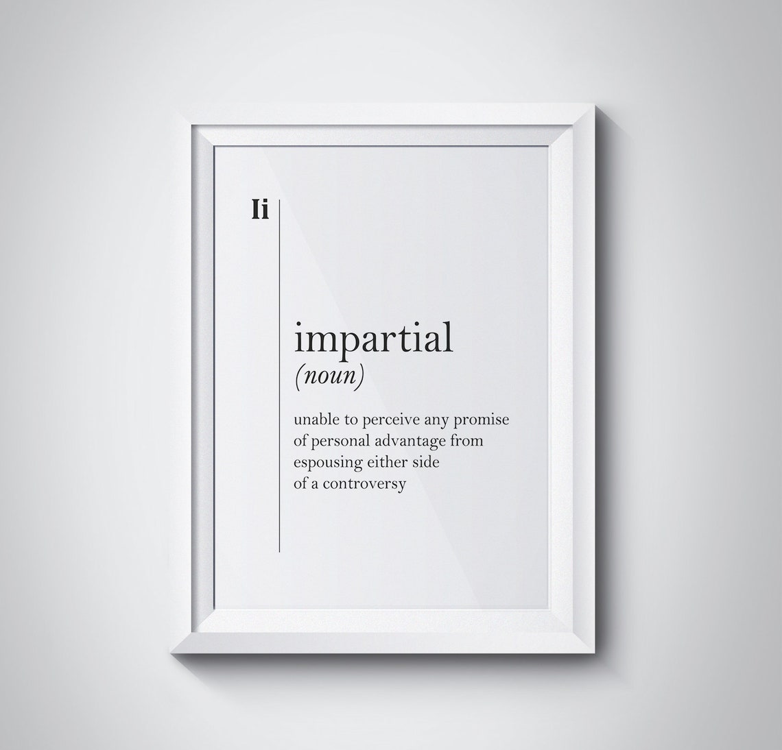 Impartial Funny Dictionary Definition Controversy Satire Wall Poster